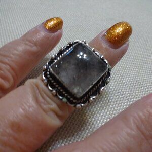 Natural TOURMALINE QUARTZ Handmade Sterling 925 Size 7 #668C